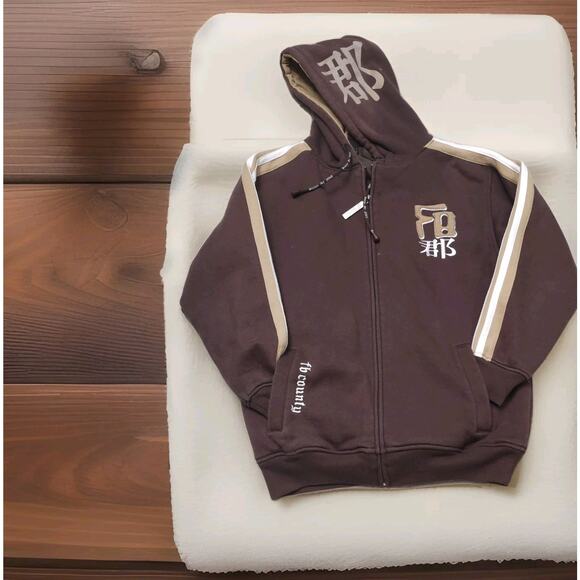 FB County Airbrush Old School Heavyweight Oversized Embroidery Unisex Jacket M - Picture 3 of 11